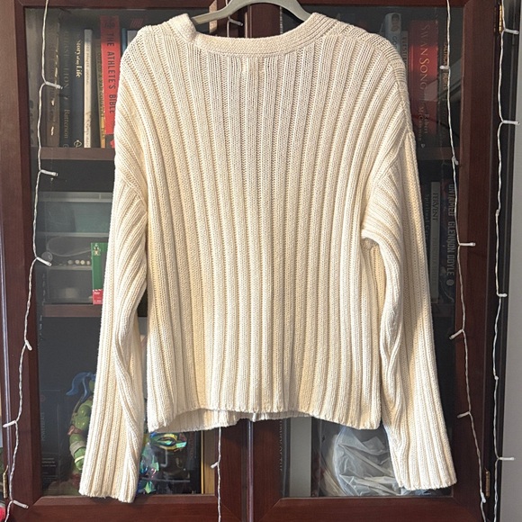 a new day Women's Ribbed Cardigan sweater in Cream - Picture 4 of 4